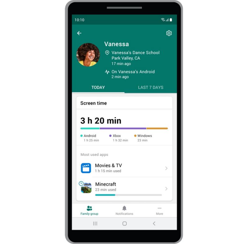 يمكن أن يساعدك تطبيق الأمان الجديد من Microsoft على تتبع مواقع أفراد عائلتك ، وأنواع التطبيقات التي يستخدمونها. (الصورة: مايكروسوفت)