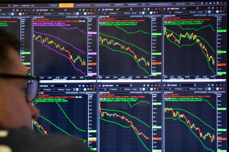 تتم مراقبة أسعار الأسهم في بورصة نيويورك ، 26 فبراير 2020.